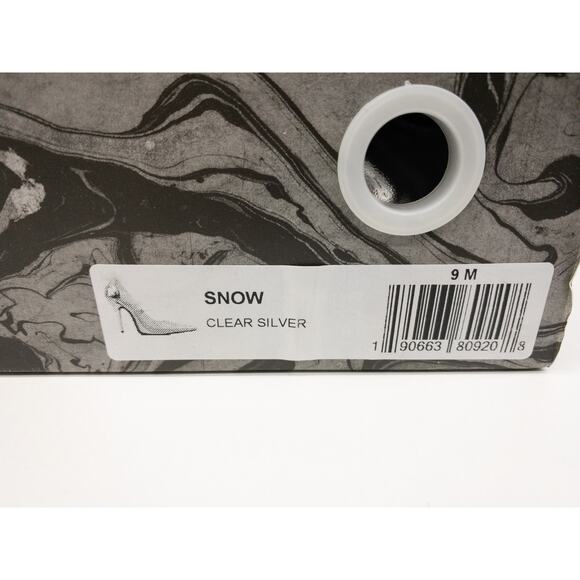 JEFFREY CAMPBELL Metallic Silver Clear Vinyl Snow Pointed Toe Pumps High Heels 9 - Picture 13 of 13